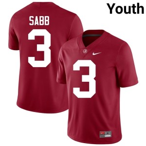 Go Bama Crimson College Football Keon Sabb Youth #3 Stitched Jerseys 968733-234