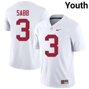 Alabama Youth 2026-27 Keon Sabb White College Football #3 Jerseys 350214-886