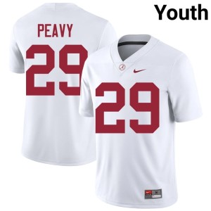 Bama Youth College Football Official White Kolby Peavy #29 Jersey 872010-178