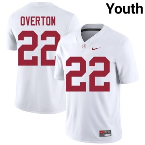 Roll Tide LT Overton Youth 2026-27 #22 College Football White Jersey 860362-299