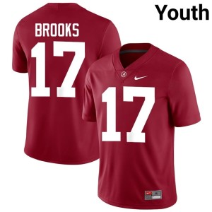 Roll Tide #17 College Football Limited Crimson Youth Lotzeir Brooks Jerseys 188349-333