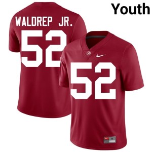 Alabama College Football Official Crimson Mal Waldrep Jr. Youth #52 Jerseys 159178-476