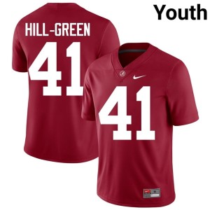 UA Crimson Tide #41 Nikhai Hill-Green Crimson College Football Youth 2026 Jersey 827496-879