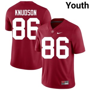 UA Crimson Tide Youth NCAA Crimson #86 Peter Knudson College Football Jersey 681780-290