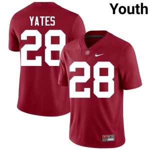 Roll Tide Replica Crimson #28 Peyton Yates College Football Youth Jersey 814557-487