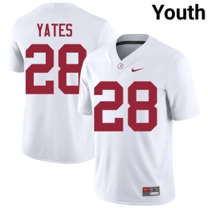 Crimson Tide University Peyton Yates White Youth #28 College Football Jerseys 638632-828