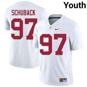 Bama Stitched White Reid Schuback #97 Youth College Football Jersey 158714-881