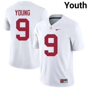 Alabama Official Youth College Football #9 Richard Young White Jerseys 440278-600
