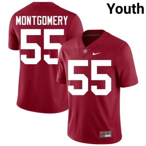 The Tide Youth Game #55 Roq Montgomery College Football Crimson Jerseys 932859-595
