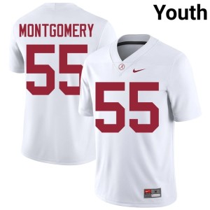 UA Crimson Tide White Player Roq Montgomery Youth #55 College Football Jersey 280679-452