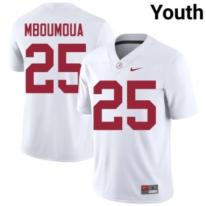 Crimson Tide Steve Bolo Mboumoua Youth White #25 Embroidery College Football Jerseys 382897-962
