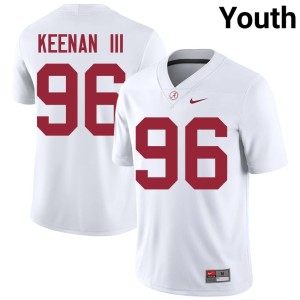 University of Alabama College Football Tim Keenan III Stitched Youth White #96 Jerseys 247596-653