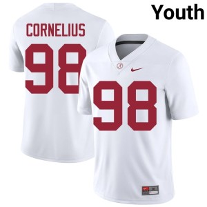 Alabama Crimson Tide College Football NCAA Youth #98 Tucker Cornelius White Jerseys 559400-843