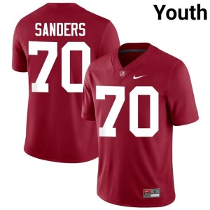 University of Alabama College Football Crimson William Sanders #70 Youth Embroidery Jersey 213016-757