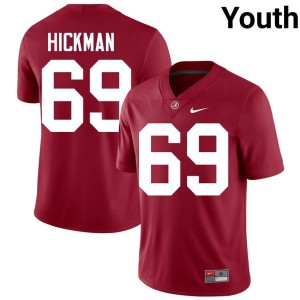 Alabama Crimson Tide College Football Crimson Baker Hickman #69 Official Youth Jerseys 978321-337