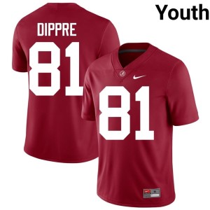 UA Crimson Tide Youth #81 Crimson College Football CJ Dippre 2026-27 Jersey 722714-820