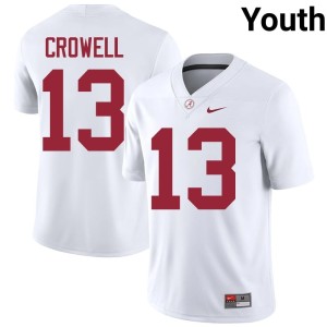 Bama Replica College Football White Youth EJ Crowell #13 Jersey 850766-580