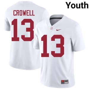 Alabama Crimson Tide Ezavier Crowell White Alumni #13 College Football Youth Jersey 735376-858