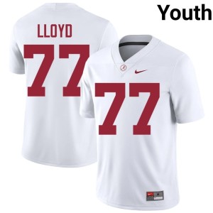 Alabama Crimson Tide White #77 High School College Football Youth Jackson Lloyd Jerseys 915639-686