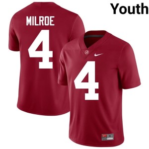 Bama Youth Jalen Milroe NCAA Crimson College Football #4 Jerseys 963064-273