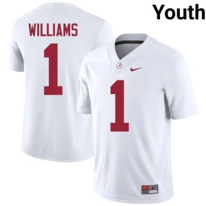 Crimson Tide College Football Youth High School White #1 Jameson Williams Jerseys 352128-461