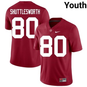 UA Crimson Tide Game Youth Jaxon Shuttlesworth College Football Crimson #80 Jerseys 391044-336