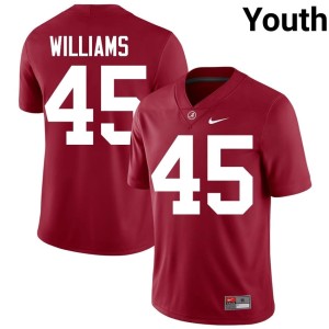 Alabama College Football Official Jay Williams #45 Youth Crimson Jersey 907991-935
