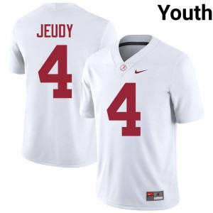 UA Crimson Tide Youth White Jerry Jeudy College Football Replica #4 Jerseys 581898-625