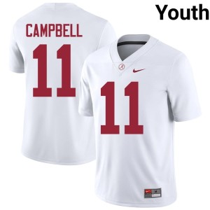 Bama Jihaad Campbell White Embroidery College Football #11 Youth Jerseys 769966-418