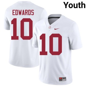 Bama College Football White Jireh Edwards Replica Youth #10 Jersey 959804-124