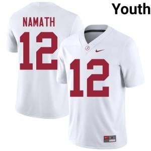 UA Crimson Tide College Football High School Joe Namath Youth #12 White Jersey 190931-611