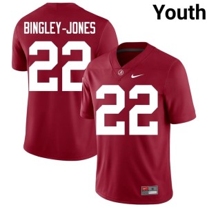 UA Crimson #22 College Football Kedrick Bingley-Jones Game Youth Jerseys 873436-201