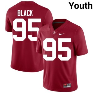 Bama #95 Alumni Youth Crimson Leslie Black College Football Jerseys 154679-745