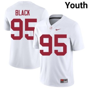 University of Alabama Leslie Black College Football #95 Youth White Game Jerseys 223996-974