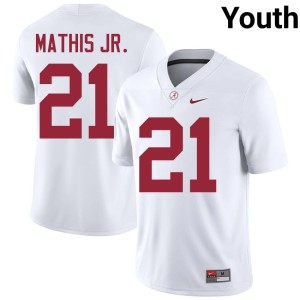 Bama #21 Youth College Football White Game Maurice Mathis Jr. Jerseys 421490-625
