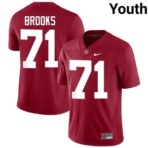 Go Bama Nick Brooks Youth #71 Official Crimson College Football Jerseys 313055-386