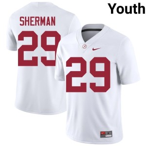 The Tide Nick Sherman Youth College Football University White #29 Jersey 750995-144