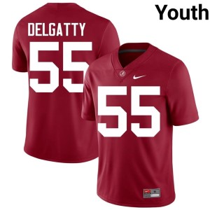 Crimson Tide Embroidery Crimson Racin Delgatty #55 Youth College Football Jerseys 557898-354
