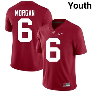 Alabama Crimson Tide College Football Youth Embroidery #6 Crimson Red Morgan Jersey 706834-218