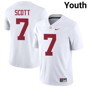 Roll Tide White #7 Rico Scott NCAA Youth College Football Jerseys 488764-103