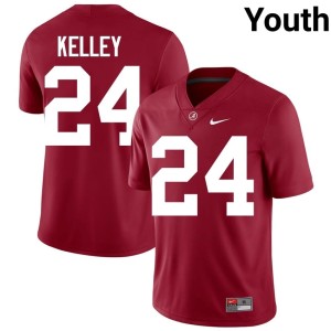 Roll Tide College Football Rihyael Kelley Embroidery #24 Crimson Youth Jerseys 324646-667