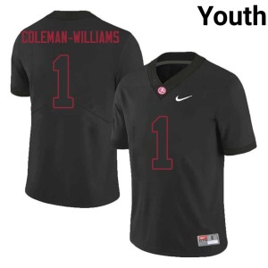 University of Alabama Ryan Coleman-Williams Black #1 College Football Youth University Jersey 271687-801