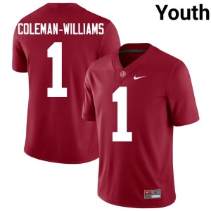 The Tide Crimson Stitched College Football #1 Ryan Coleman-Williams Youth Jerseys 389237-920