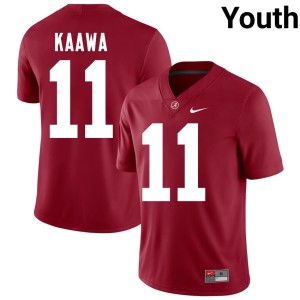 The Tide College Football Tayden-Evan Kaawa Youth #11 Crimson Limited Jerseys 331866-640