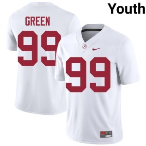 Alabama Crimson Tide College Football White #99 Official Youth Terrance Green Jerseys 436966-894