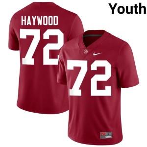 University of Alabama University Youth College Football Ty Haywood #72 Crimson Jerseys 387070-871