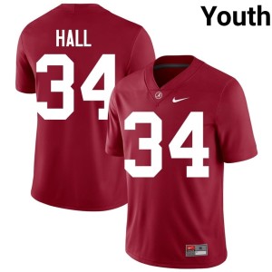 Bama Official Crimson Zay Hall Youth College Football #34 Jerseys 185799-691
