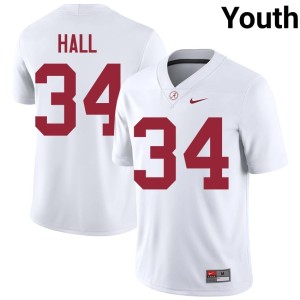 Alabama Crimson Tide Zay Hall White College Football 2026 #34 Youth Jerseys 327271-305